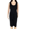 thumbnail image 1 of Style & Co Plus Size Tie Front Swing Dress Deep Black 0X, 1 of 2
