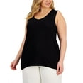 thumbnail image 1 of Style & Co Plus Size V Neck Tank Top Deep Black 2X, 1 of 1