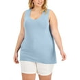 thumbnail image 1 of Style & Co Plus Size V Neck Tank Top Omphalodes 3X, 1 of 1