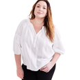 thumbnail image 1 of Style & Co Plus Size Woven Split-Neck Top - Shiitake - Size 3X, 1 of 4