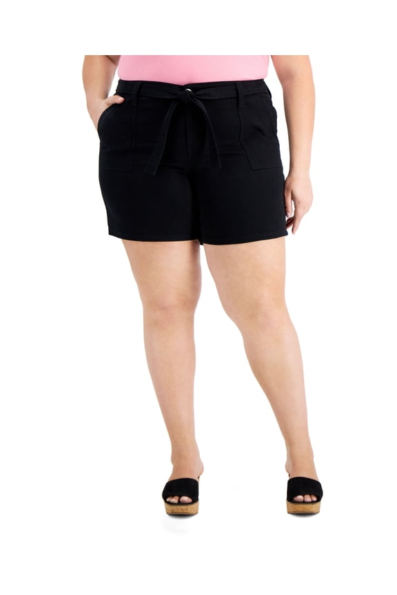 Style & Co Plus Utility Shorts Deep Black 18W