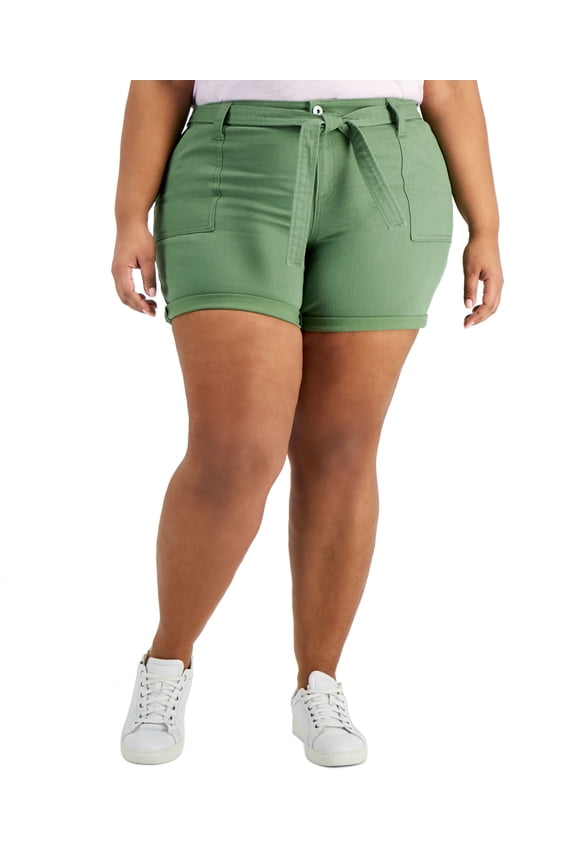 Style & Co Plus Utility Shorts Vine Green 18W