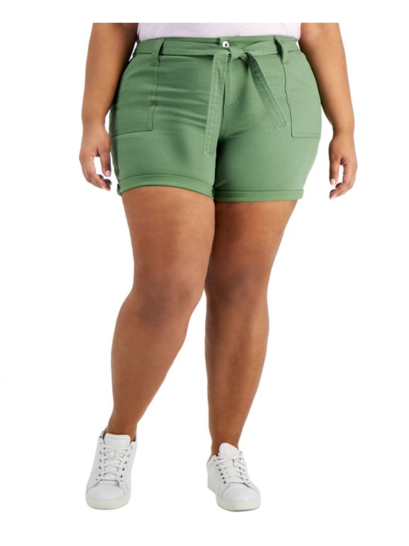 Style & Co Plus Utility Shorts Vine Green 18W