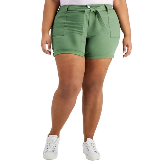 Style & Co Plus Utility Shorts Vine Green 20W