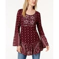thumbnail image 1 of Style & Co Printed Bell Sleeve Top Berry Jam 2XL, 1 of 1