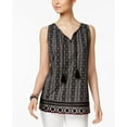 thumbnail image 1 of Style & Co Printed Crochet Trim Top Bora Bora Tiles L, 1 of 1