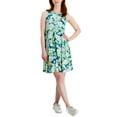 thumbnail image 1 of Style & Co Printed Knit Tank Dress Emerald Floral XL, 1 of 1