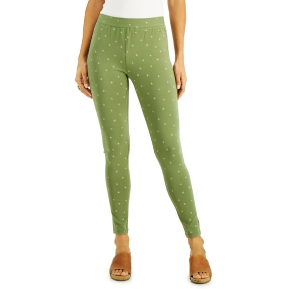 Style & Co Printed Leggings Dry Grass M
