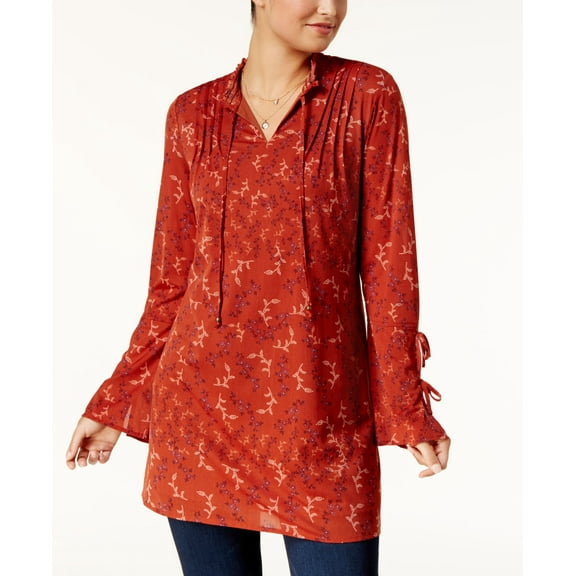 Style & Co Printed Peasant Tunic Fine Day M