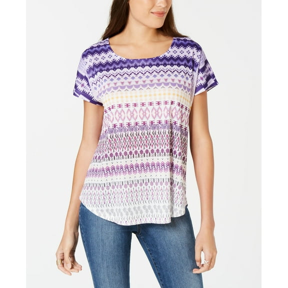 Style & Co Printed T-Shirt Geo Brilliance XS