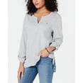 thumbnail image 1 of Style & Co Printed Tiered Back Top Light Grey Heather L, 1 of 1
