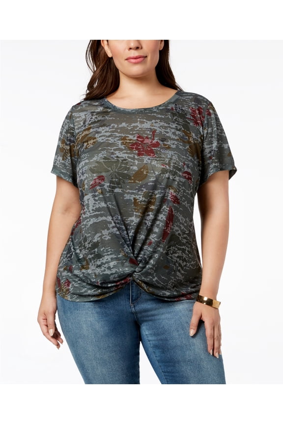 Style & Co - Printed Twist-Front Top - Plus - 2X