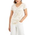 thumbnail image 1 of Style & Co Printed V Neck T-Shirt Sand Camo S, 1 of 1