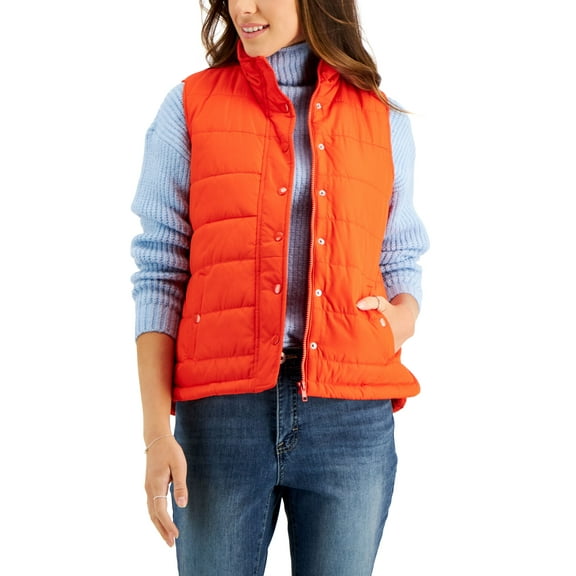 Style & Co Puffer Vest Fiery Red S