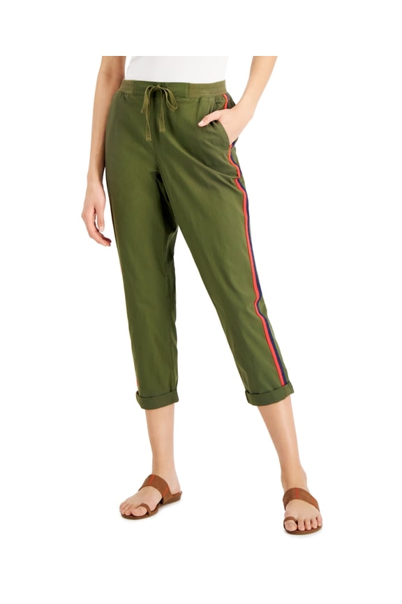 Style & Co Pull On Cuffed Utility Pants Winter Moss M