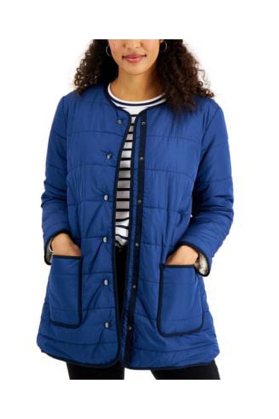 Style & Co Reversible Quilted Jacket Mountain Blue XS