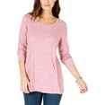 thumbnail image 1 of Style & Co Ribbed Pocket-Front Tunic (Light Red, L), 1 of 3