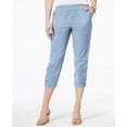 thumbnail image 1 of Style & Co Ruched Capri Pants Blue Fog L, 1 of 1