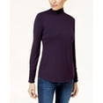 thumbnail image 1 of Style & Co Ruched Mock Neck Top Dark Grape S, 1 of 1