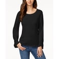 thumbnail image 1 of Style & Co Ruched Sleeve Top Deep Black M, 1 of 1