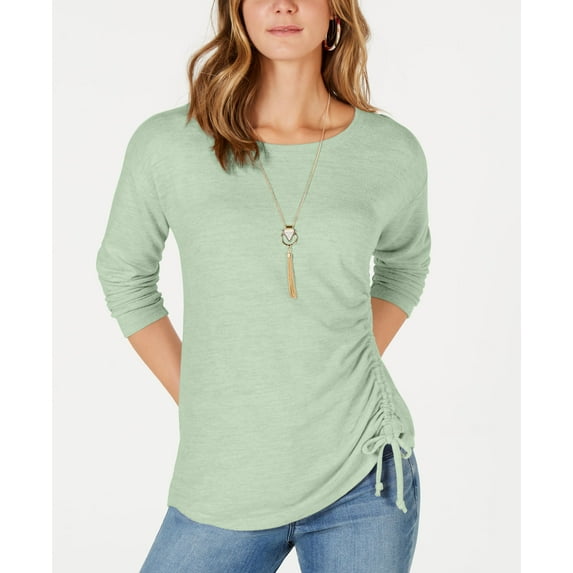 Style & Co Ruched Tie Top Mint Fizz XL