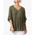 thumbnail image 1 of Style & Co. Ruffled Lace-Up Top (Oliva, L), 1 of 3