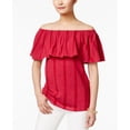 thumbnail image 1 of Style & Co Ruffled Off-The-Shoulder Top Womens shirt MSRP $36.75 Pink S, 1 of 2