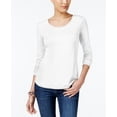 thumbnail image 1 of Style & Co Scoop Neck Top Bright White L, 1 of 1