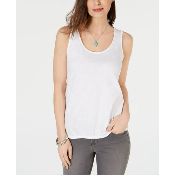 Style & Co Scrunch Front Tank Top Bright White XL