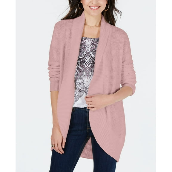 Style & Co Shawl Lapel Open Front Cardigan Hibiscus XL