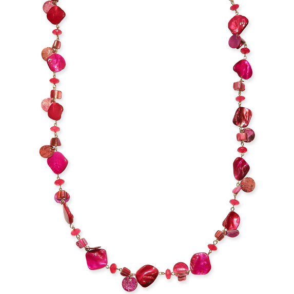 Style & Co Shell Pink Rope Long Necklace