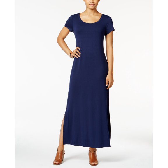 Style & Co Short Sleeve Maxi Dress Ink XS