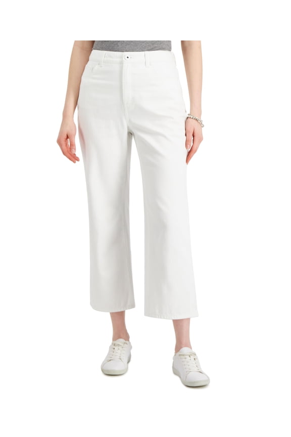 Style & Co Slouchy Fit High Rise Cropped Jeans Bright White 16