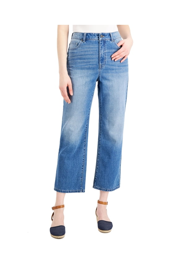 Style & Co Slouchy Fit High Rise Cropped Jeans Morning Dove 8