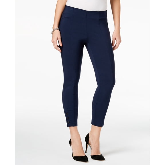 Style & Co Snap Hem Ultra Skinny Capri Pants Industrial Blue S