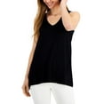 thumbnail image 1 of Style & Co Solid Drapey Tank Deep Black S, 1 of 1