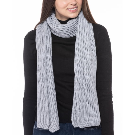 Style & Co Solid Ribbed Muffler Grey Scarf NEW
