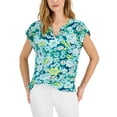 thumbnail image 1 of Style & Co Split Neck Top Bold Emerald 2XL, 1 of 1
