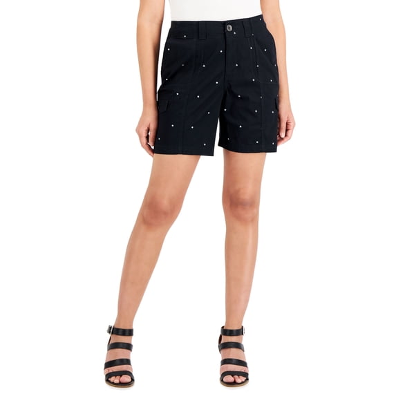 Style & Co Star Dot Shorts Basic Dot Black 18