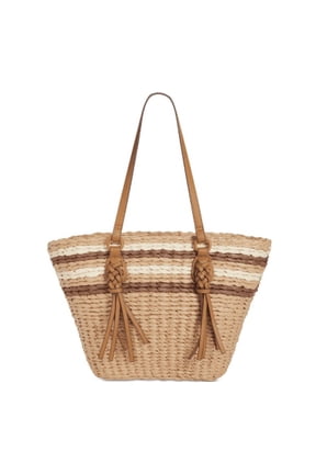 Style & Co Straw Tote, Created for Macy's - Natural Stripe