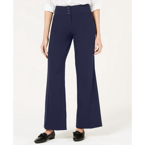 Style & Co Stretch Wide Leg Pants Navy 4