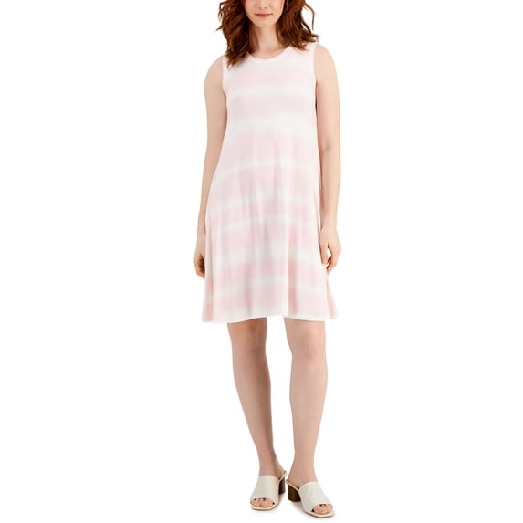 Style & Co Striped Flip Flop Dress Pink Stripe S