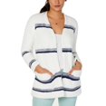 thumbnail image 1 of Style & Co Striped Open-Front Cardigan (Winter White Combo, XL), 1 of 5