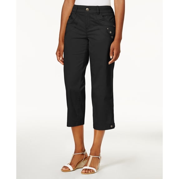 Style & Co Tab Pocket Capri Pants Deep Black 6