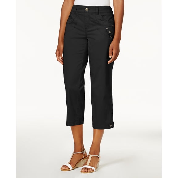 Style & Co Tab Pocket Capri Pants Deep Black 6
