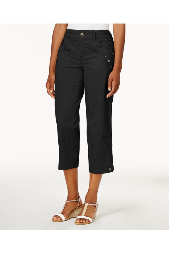 Style & Co Tab Pocket Capri Pants Deep Black 6