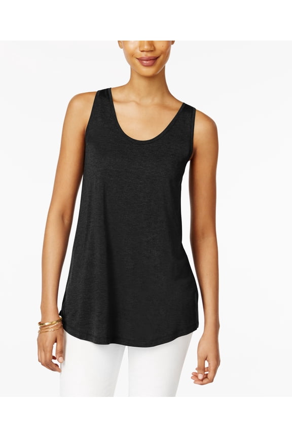 Style & Co Tank Top Deep Black 2XS