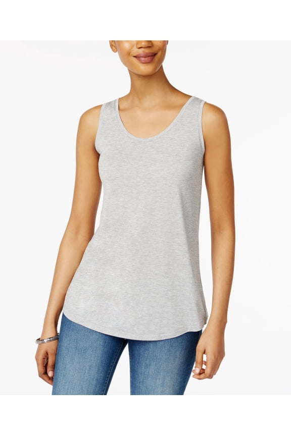Style & Co Tank Top Light Grey Heather XS