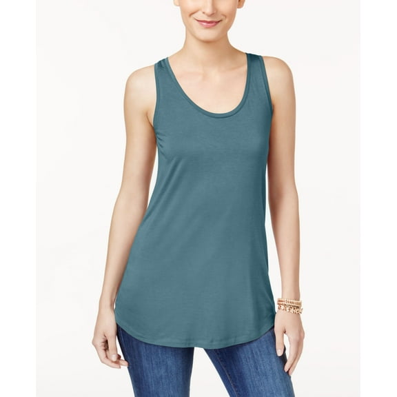 Style & Co. Tank Top Soft Teal, XXS Womens shirt MSRP $26 Blue XXS