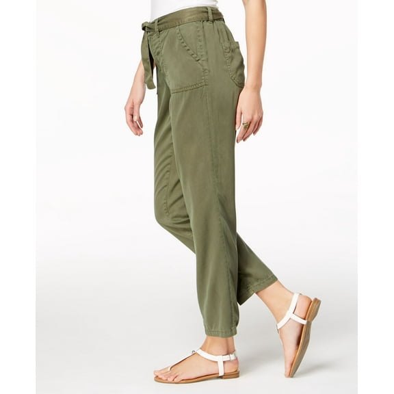 Style & Co Tie-Belt Pants Womens pants MSRP $53 Green 8